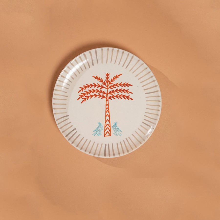 Home Ecru | Palm & Falcons Plates Set Of Three