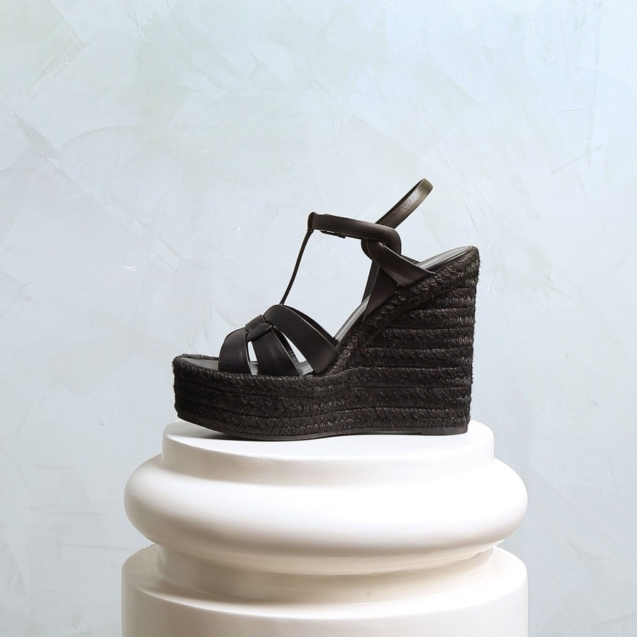 Women Saint Laurent Heels | Tribute Espadrille Wedges